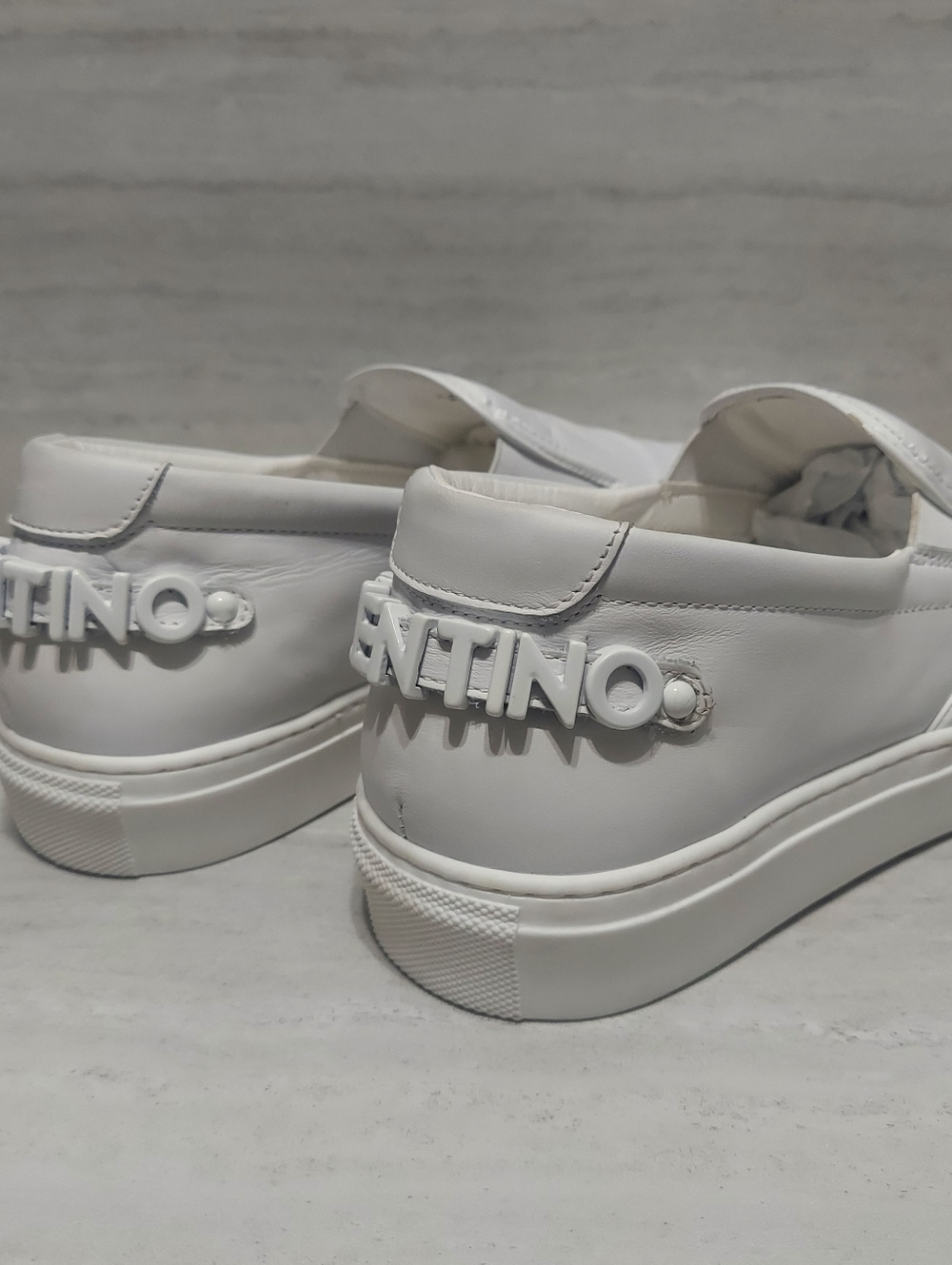 Valentino White Logo Heel Sneakers Mens Size 10
